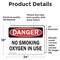 Signmission No Smoking Oxygen In Use OSHA Danger Sign, Vinyl Decal, 24in W x 18in L, 2PK OS-2PACK-CL-D-1824-L-19995 - alternate 3